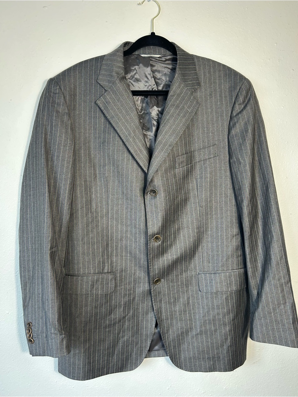 Barneys New York Gray Pinstripe Suit Jacket - Picture 3 of 10